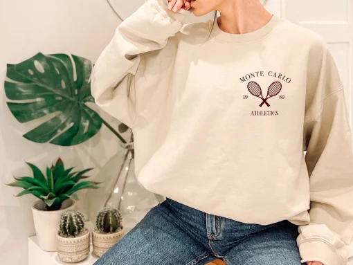 Spring Summer Vintage Inspired Tennis Crewneck Sweatshirt