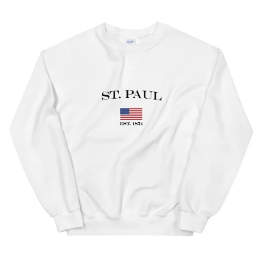 St. Paul Minnesota American Flag Unisex Crewneck Sweatshirt