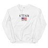 Utah American Flag Unisex Crewneck Sweatshirt