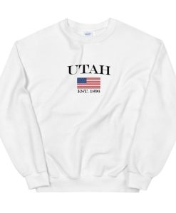 Utah American Flag Unisex Crewneck Sweatshirt