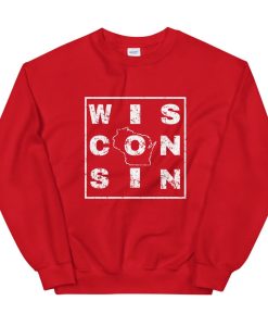 Wisconsin State Outline Long Sleeve Sweatshirt