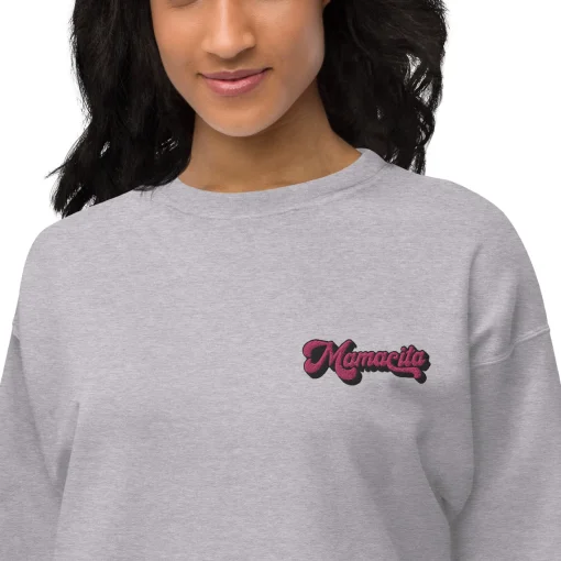 mamacita embroidered fleece sweatshirt