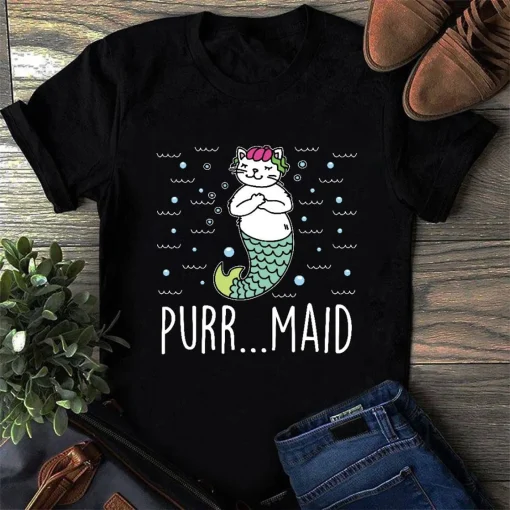 Purrmaid Cat Mermaid, Cat Mom Mermaid Lover Gift Shirt