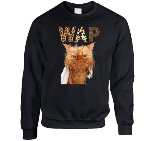 Wap Angry Wet Cat Crewneck Sweatshirt