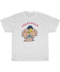 90s Bart Simpson Crack Kills Parody Tee T-Shirt