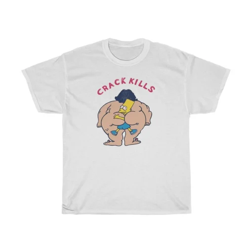 90s Bart Simpson Crack Kills Parody Tee T-Shirt