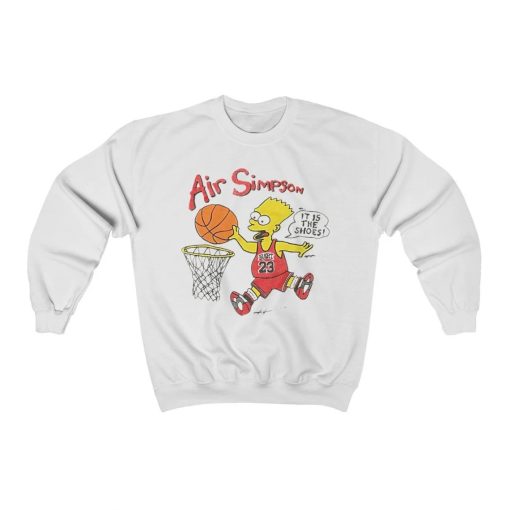 Bart Simpson Air Bart 1990s Chicago Bulls Bootleg Jordan Pippen Vintage Crew Sweatshirt