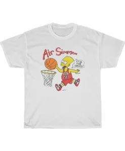 Bart Simpson Air Bart 1990s Chicago Bulls Bootleg Jordan Pippen Vintage Tee T Shirt