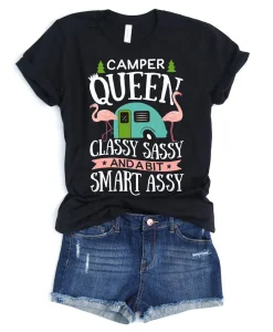 Camper Queen Flamingo Camping Shirt