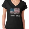 I Don't Kneel American Pride Women's V-Neck T-Shirt