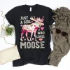 Just a Girl Who Loves Moose Camping Shirt
