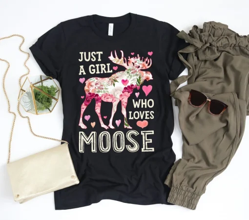 Just a Girl Who Loves Moose Camping Shirt