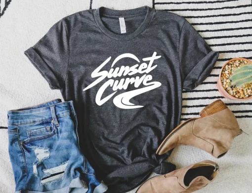 Sunset curved tshirt