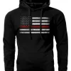 Thin Red Line Flag USA Firefighter Hoodie