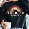 Autumn Vibes Retro Rainbow Sweatshirt