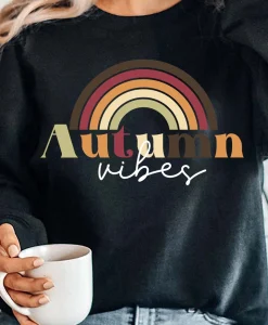 Autumn Vibes Retro Rainbow Sweatshirt