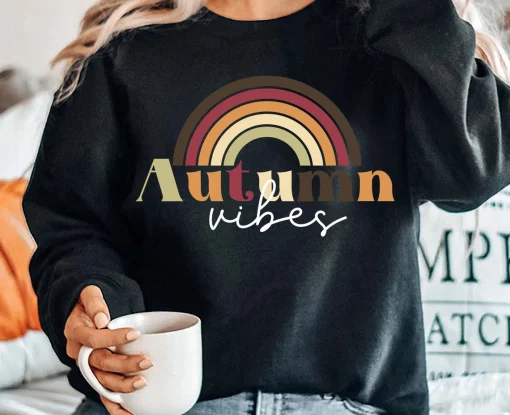 Autumn Vibes Retro Rainbow Sweatshirt