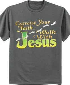 Walk With Jesus Mens Graphic Tee T Shirt