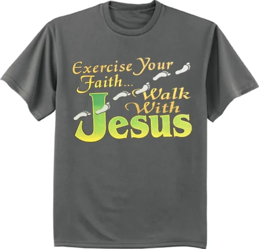 Walk With Jesus Mens Graphic Tee T Shirt