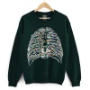 Christmas Lights Skeleton Ribcage Crewneck Sweatshirt