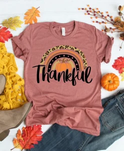 Thankful Rainbow Pumpkin Shirt