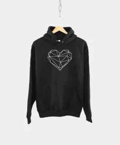 Geometric Heart Symbol Hoodie