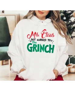 Mrs Claus But Married To The-grinch Hoodie