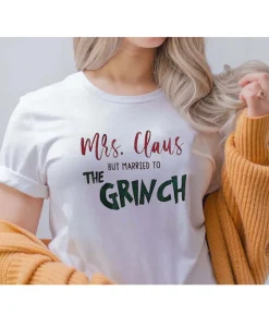 Mrs. Claus But Married To The Grinch Tie Dye Matching Shirt