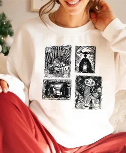 Over The Garden Wall Hand Stamped Cotton Sweatshirt