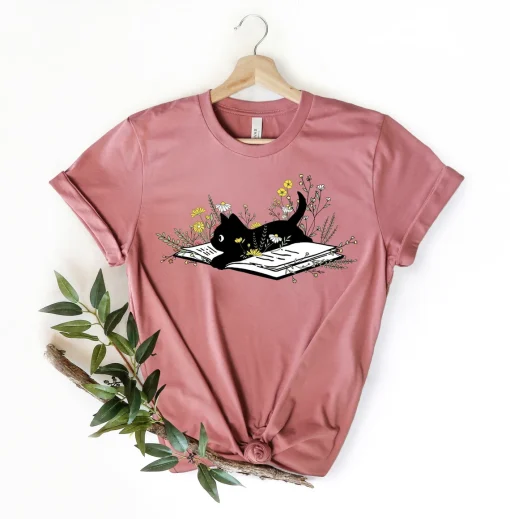 Cute Book Cat Shirt