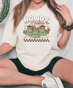 Howdy Christmas Tee, Retro Christmas Shirt