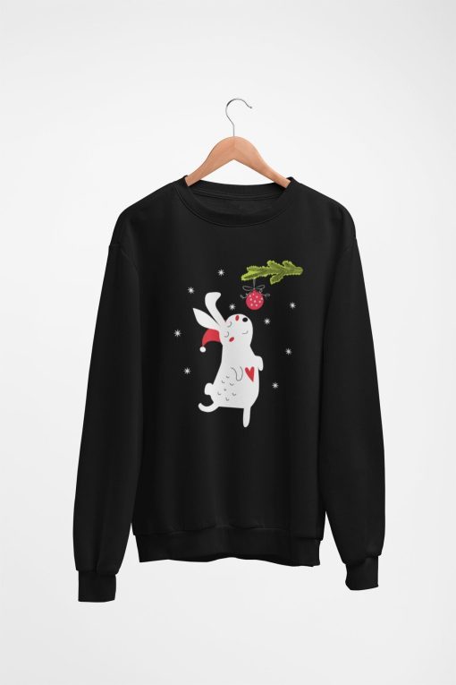 Christmas rabbit with ball sweatshirt