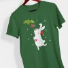 Christmas rabbit with heart T-shirt