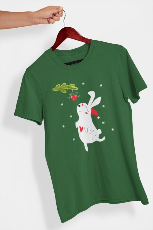 Christmas rabbit with heart T-shirt