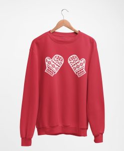 Minimalistic Christmas gloves sweatshirt