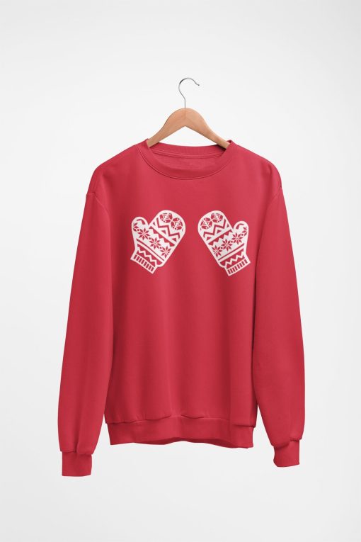 Minimalistic Christmas gloves sweatshirt