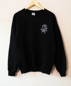 Rose Black Unisex Sweatshirt