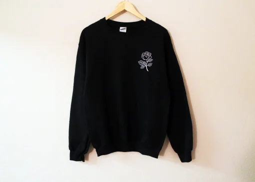 Rose Black Unisex Sweatshirt