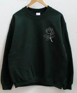 Rose dark green sweatshirt