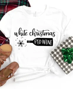 White Chritmas Red Wine Shirt