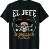 El Jefe Grilling Stand Back Funny Mexican Dad Playera T-Shirt