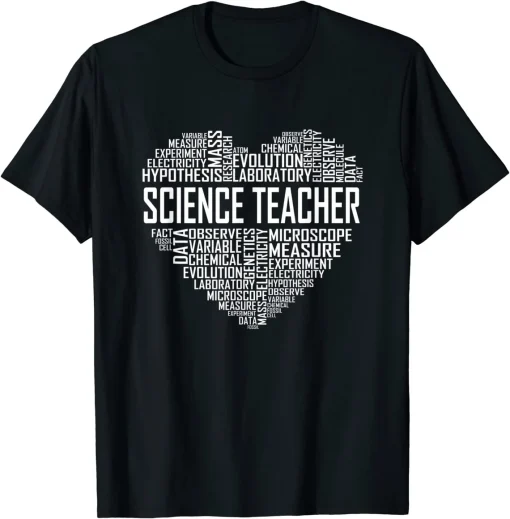 Science Teacher Heart Proud Science Teaching Design T-Shirt