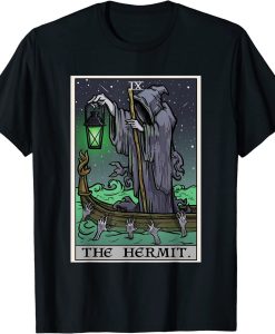 The Hermit Tarot Card Gothic Halloween Grim Reaper Horror T-Shirt