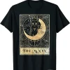 The Moon Tarot Card Crescent Cat Night Halloween Costume T-Shirt