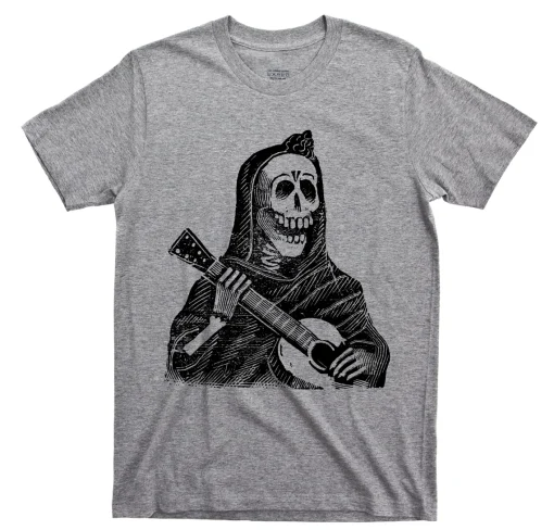 Female Skeleton Playing Guitar Shirt