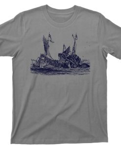 Kraken Attacking Sinking Ship T Shirt