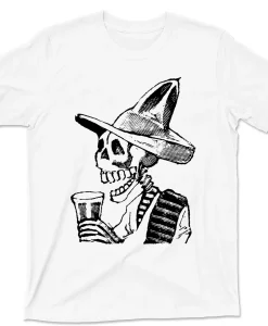 Skeleton Having Drink T Shirt