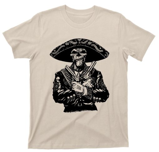 Skeleton Mariachi Gunslinger T Shirt