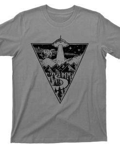 UFO Abduction Upside Down Triangle Graphic TShirt